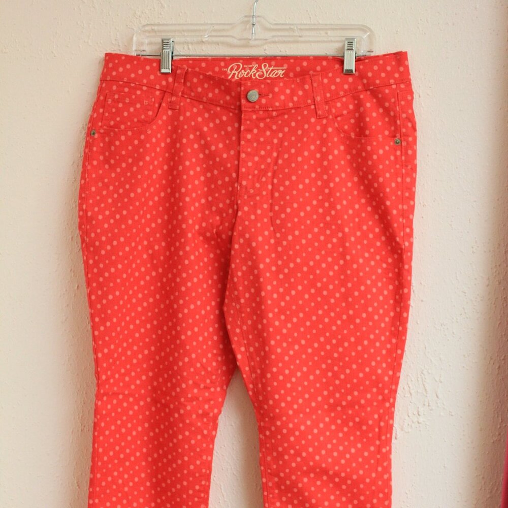 #529 Old Navy Size Red Polkadot Pants 16 Regular